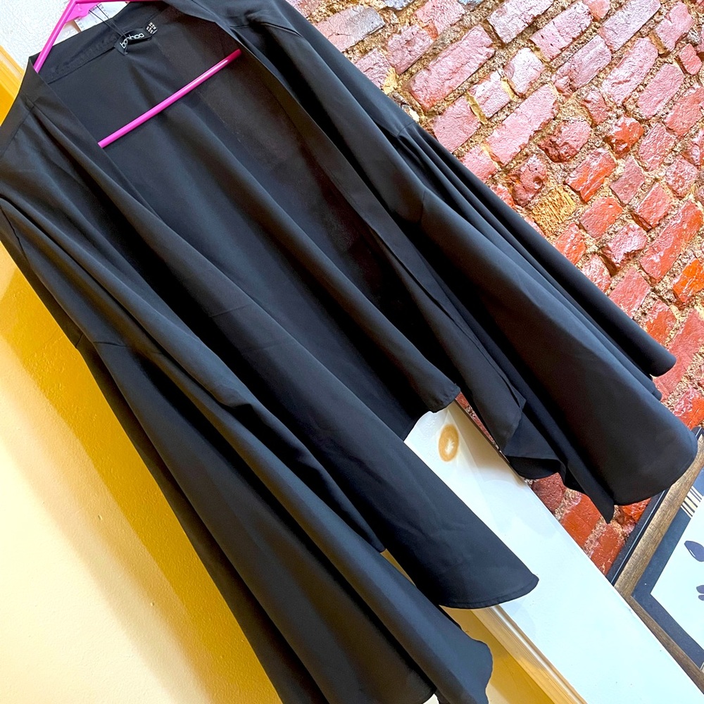 Plus Wide Sleeve Wrap Tie Blouse